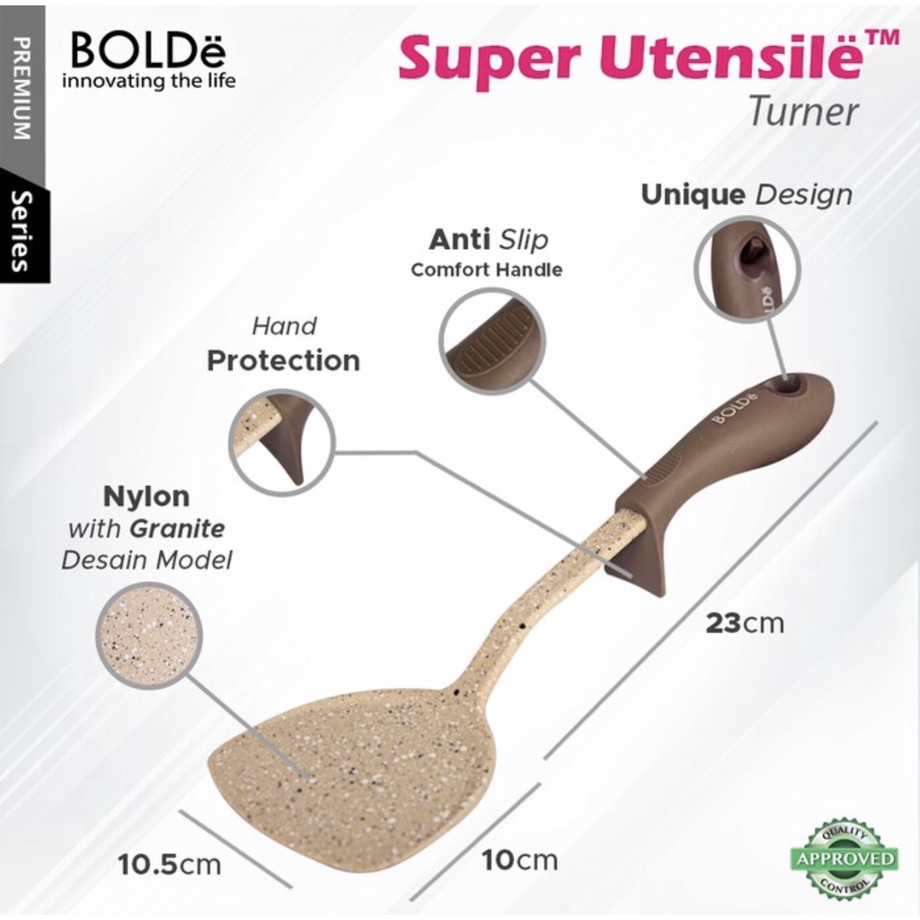 BOLDe Super Utensile Spatula / Slotted Turner / Spoon / Skimmer / Soup Ladle / whisk Irus Sutil