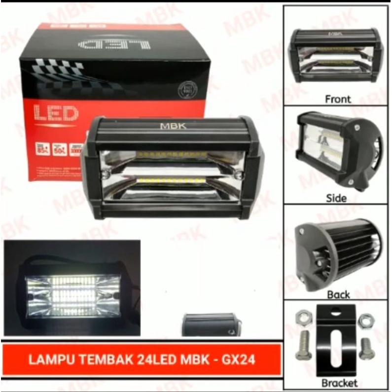 Lampu tembak sorot led cree cwl 24 mata led motor mobil warna putih