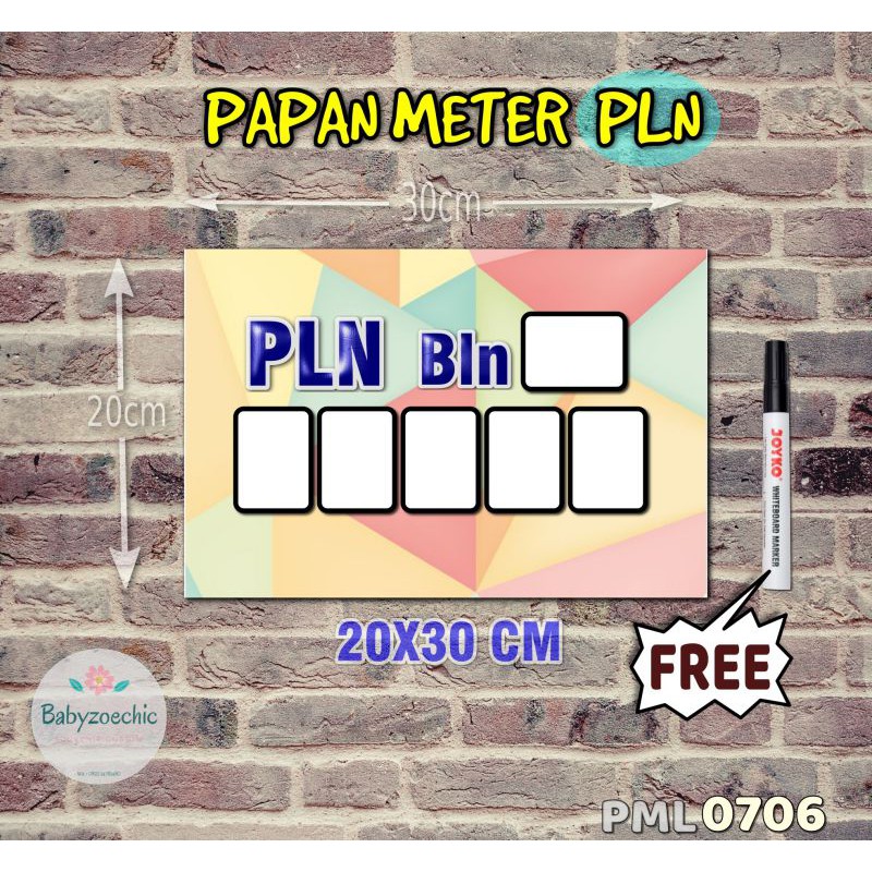 

Zoe Papan Meter Listrik PLN PAM motif Unik - Pastel 06