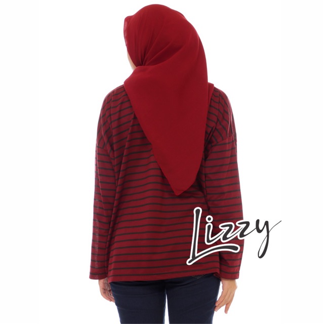 Lizzy - OVERSIZED LONG SLEEVE MAROON BLACK