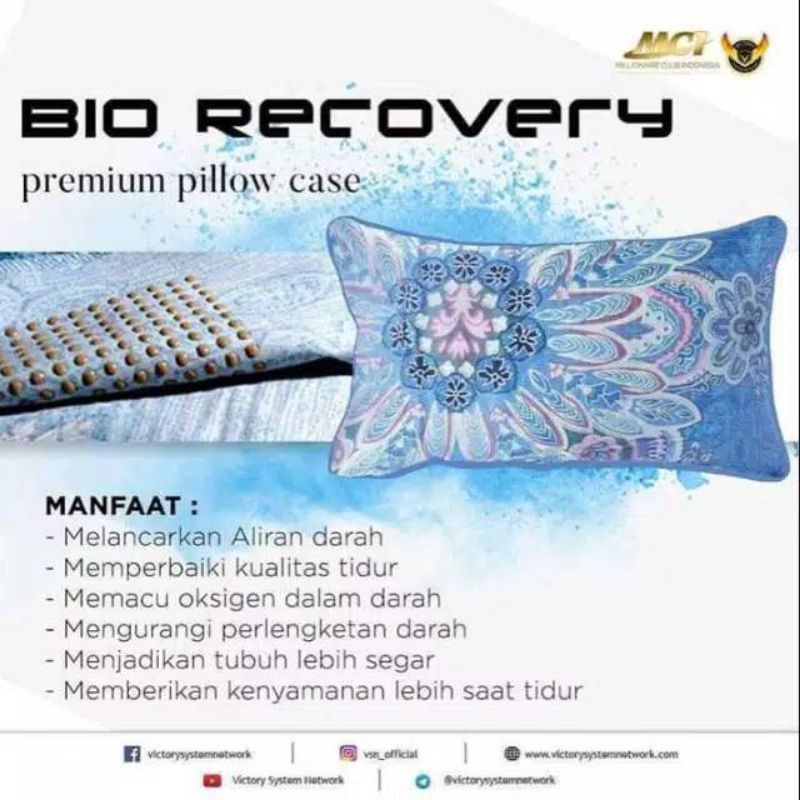 bio recovery premium pillow case mci sarung bantal kesehatan mgi asli original