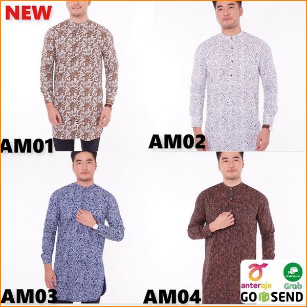 HM21 Baju Koko Pakistan Modern Koko Pria Dewasa Lengan Panjang