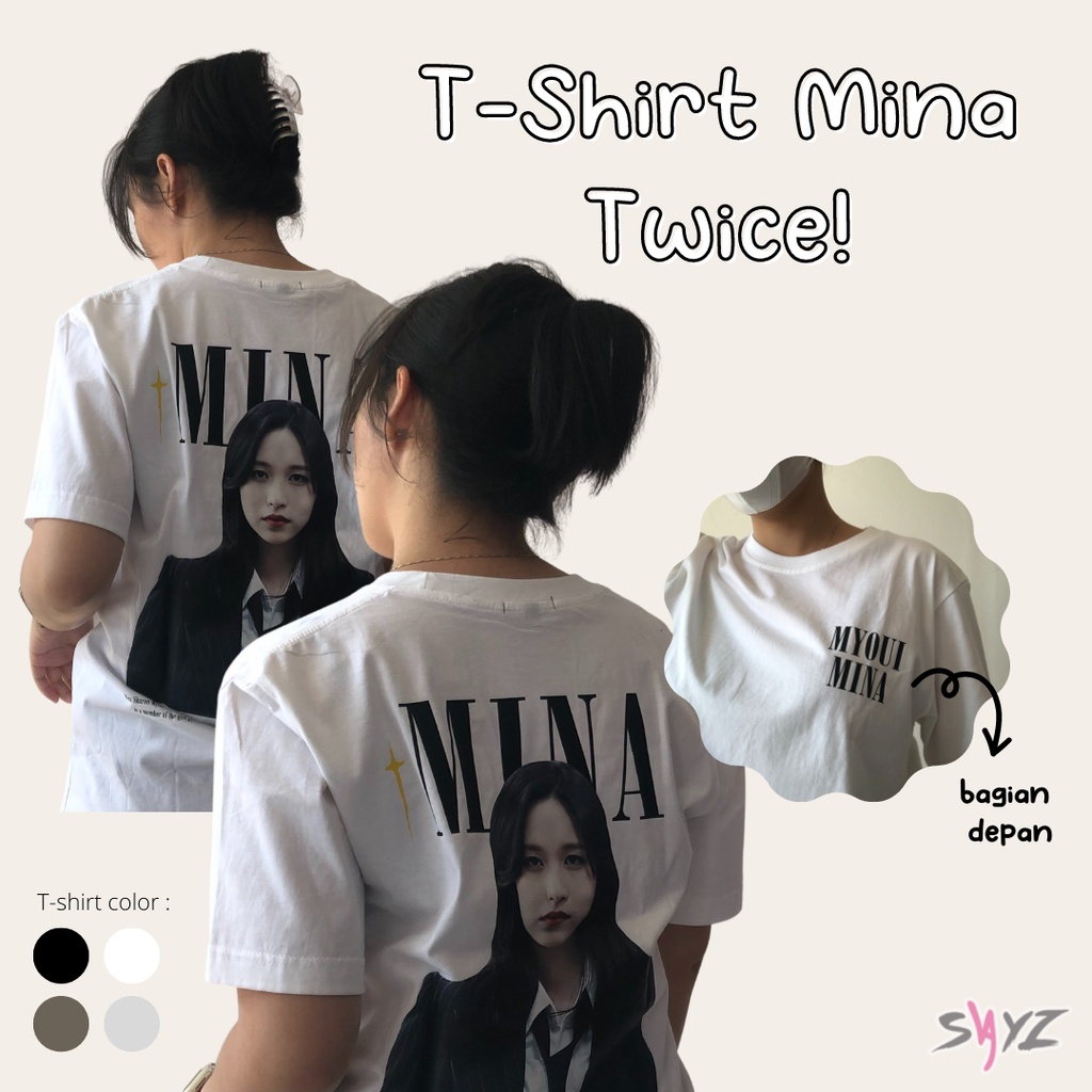 [ READY ] Kaos Mina Twice - Sharon Mina | Twice series - 100% Cotton Combed Tshirt Kaos baju outfit 