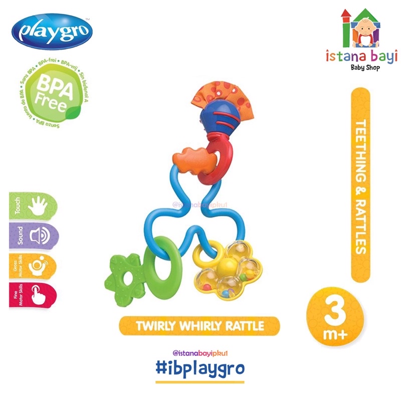 Playgro Twirly Wirly Rattle - Mainan Bayi