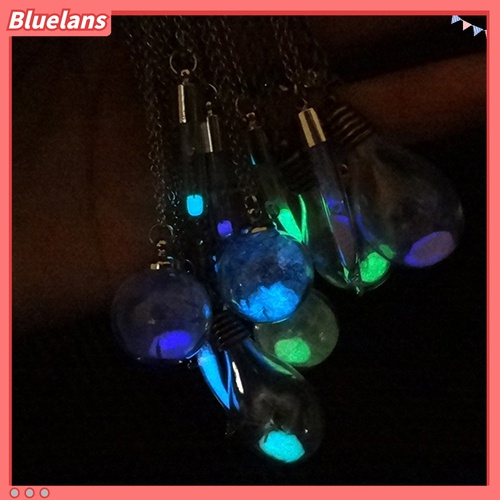 Kalung Rantai Dengan Liontin Botol Kaca Glow in The Dark Untuk Wanita