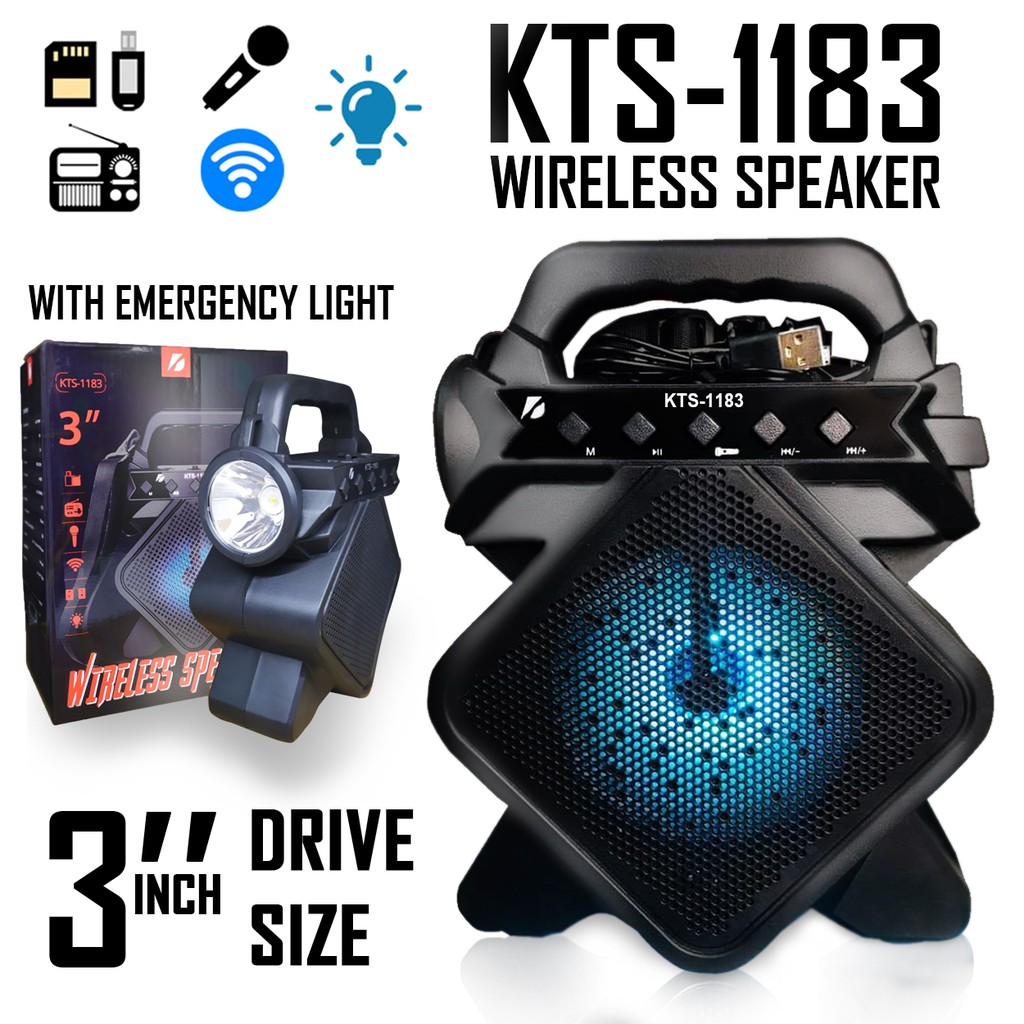 SPEAKER BLUETOOTH KTS 1183 ORI WIRELESS PORTABLE SENTER BASS FREE MIC