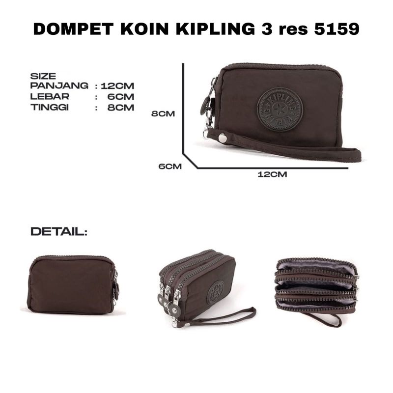 DOMPET KOIN KIPLING MINI 3 RUANG  IMPORT SUPER / DOMPET IMPORT 3 RUANG MINI