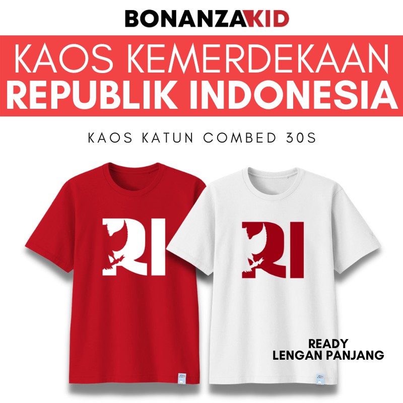 Baju Kaos REPUBLIK INDONESIA Anak dan Dewasa Bahan Katun Combed 30s