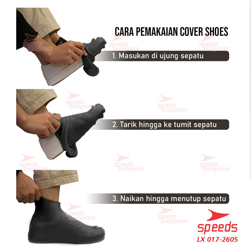 Cover Shoes Cover Sepatu Karet Pelindung Sepatu Anti Air Hujan Funcover Speeds 017-2605-3