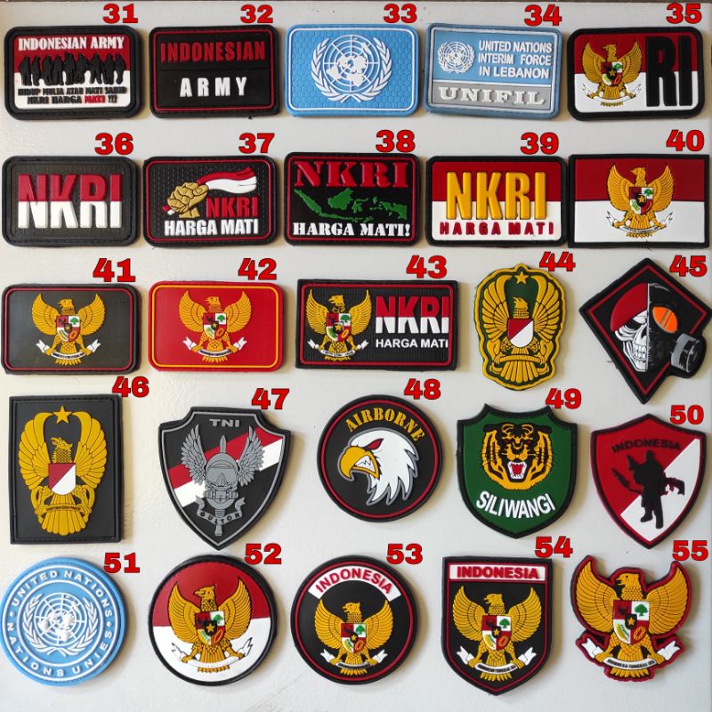 PATCH RUBBER LOGO TNI-AD/EKAPAKSI/NKRI/GARUDA/TEMPELAN EMBLEM KARET VELCRO ARMY