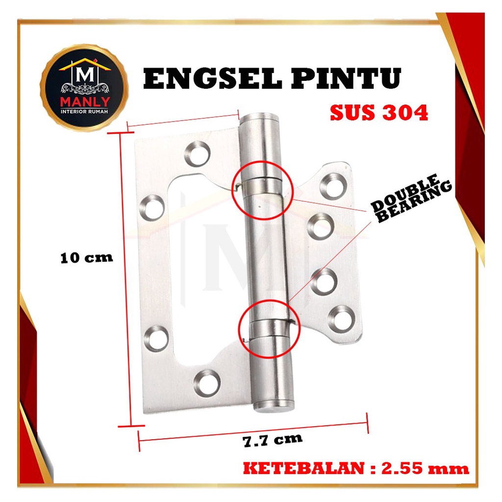 Engsel Pintu / Engsel Jendela Kupu-kupu 4 inch SILVER dan BLACK