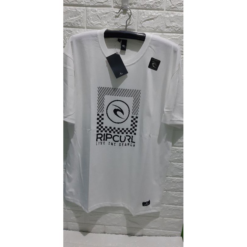 Kaos Jumbo/t-shirt RIPCURL Putih - kaos big size - kaos size XXXL LD 120 cm PB 80 cm free meteran