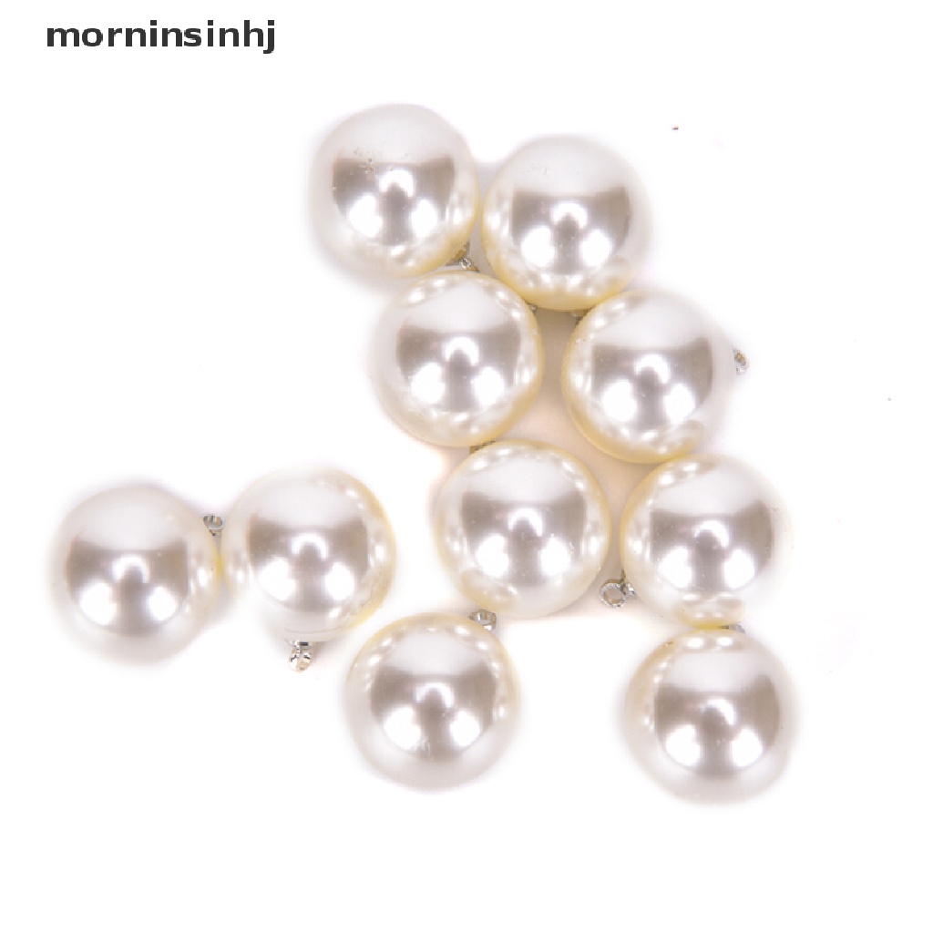 10pcs Liontin Mutiara Bulat Untuk Membuat Perhiasan Anting Gelang