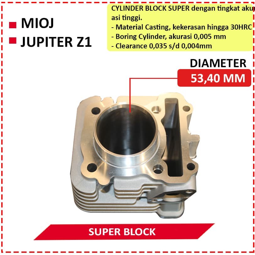 Blok Cast Iron BRT JUPITER Z1 / MIO J Diameter 53.40 mm