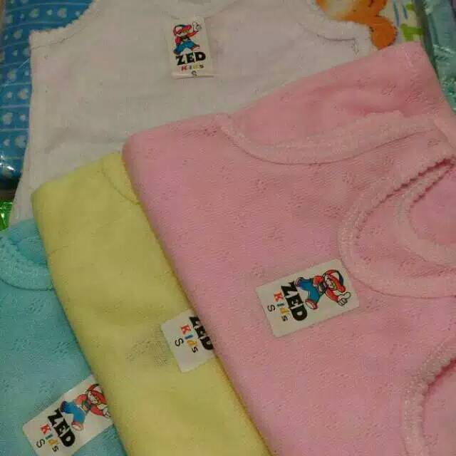 3PC Singlet Bayi dan Anak Zed Kids Ukuran S-6L Warna dan Putih SNI