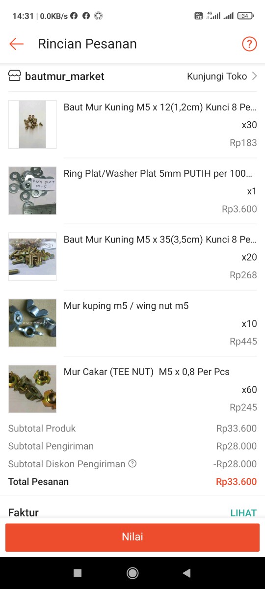 Mur Kuping M5 / Wing Nut M5