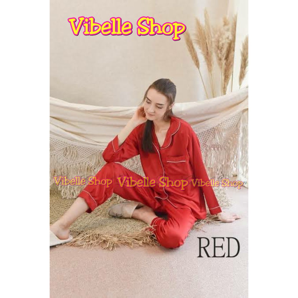 SATINPP - Vibelle Baju Tidur Piyama Satin Silky Velvet Premium Wanita-7