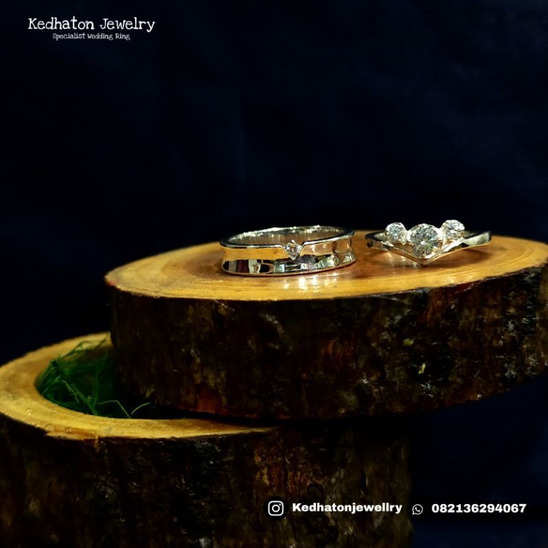 Cincin Kawin Perak+Emas Putih
