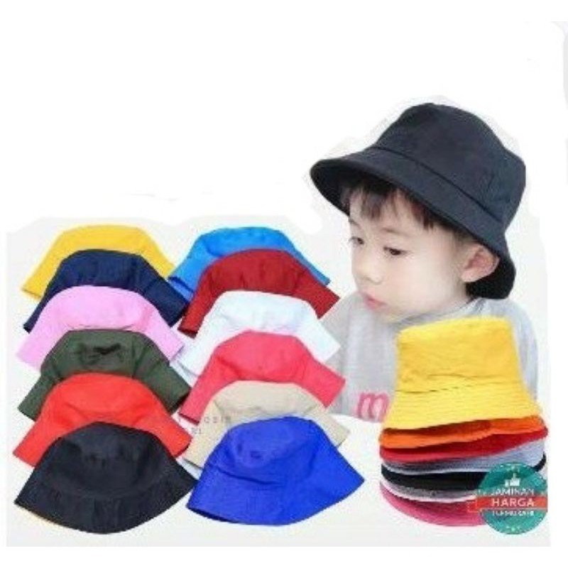 TOPI BUCKET ANAK / TOPI RIMBA / TOPI NAMA / TOPI BORDIR /TOPI ANAK