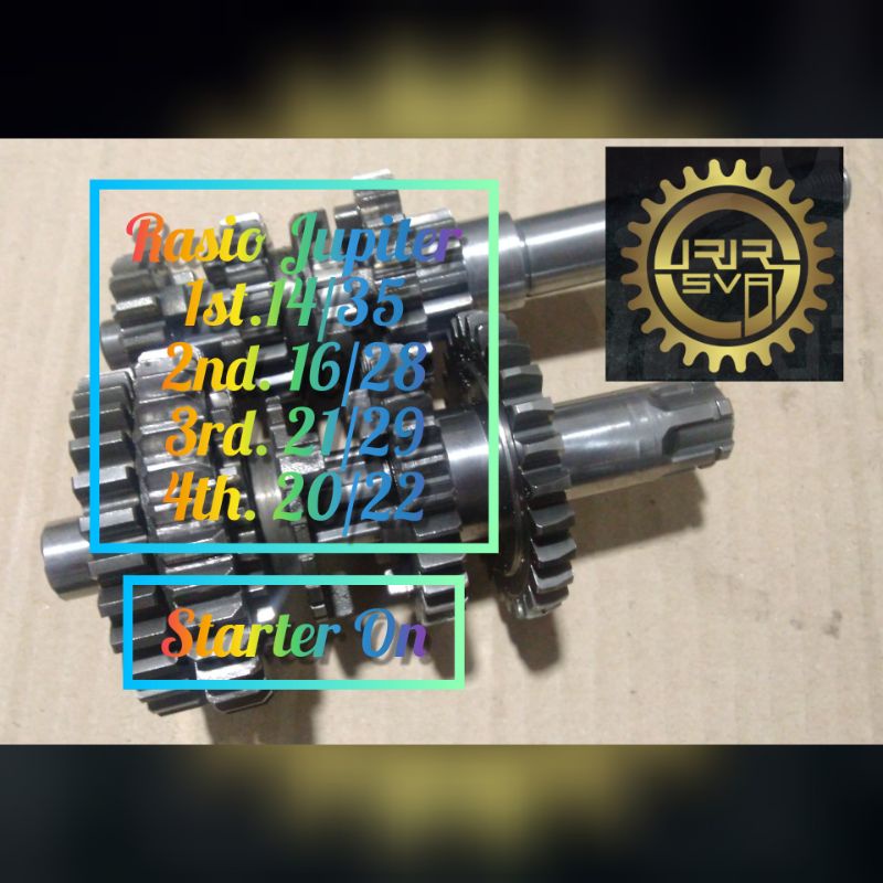 Gigi Rasio Gear Ratio Gir Rasio Yamaha Jupiter Z Vega R New/Old Cripton Race 200cc 1st.14/35, 2nd.16