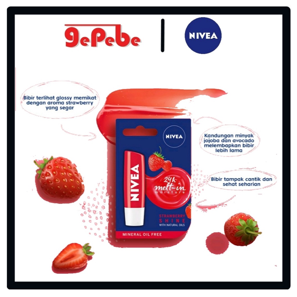 NIVEA Lip Care Fruity Shine Beauty Stick Strawberry 4.8gr