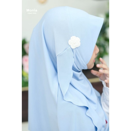 Yara Hijab by Monia Hijab Kids Light Blue MLXL | jilbab anak instant