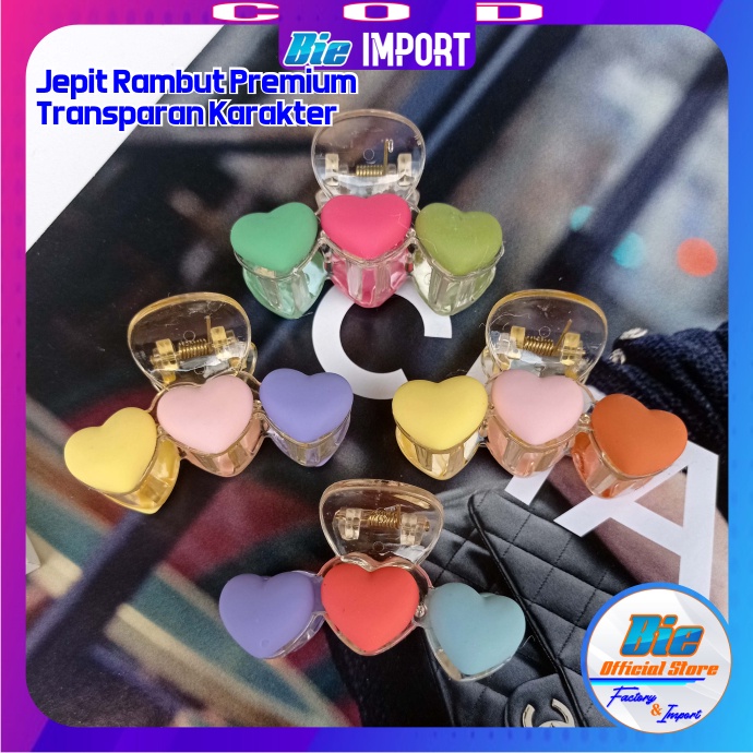 Jepit Rambut Transparan Karakter Premium impor Best Seller