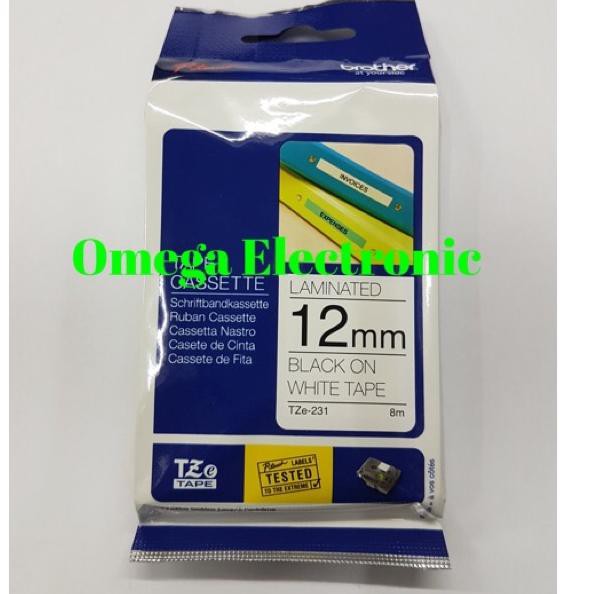

Brother Label Tape Tze 231 TZE-231 Black on White 12mm (ART. 0844)