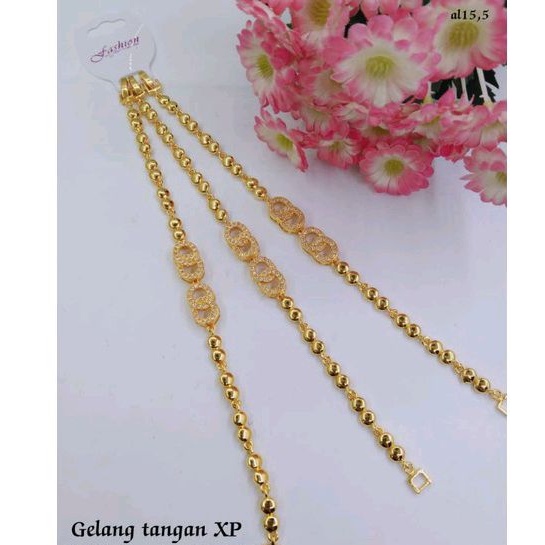 Gelang dewasa rantai oval lapis emas 24k