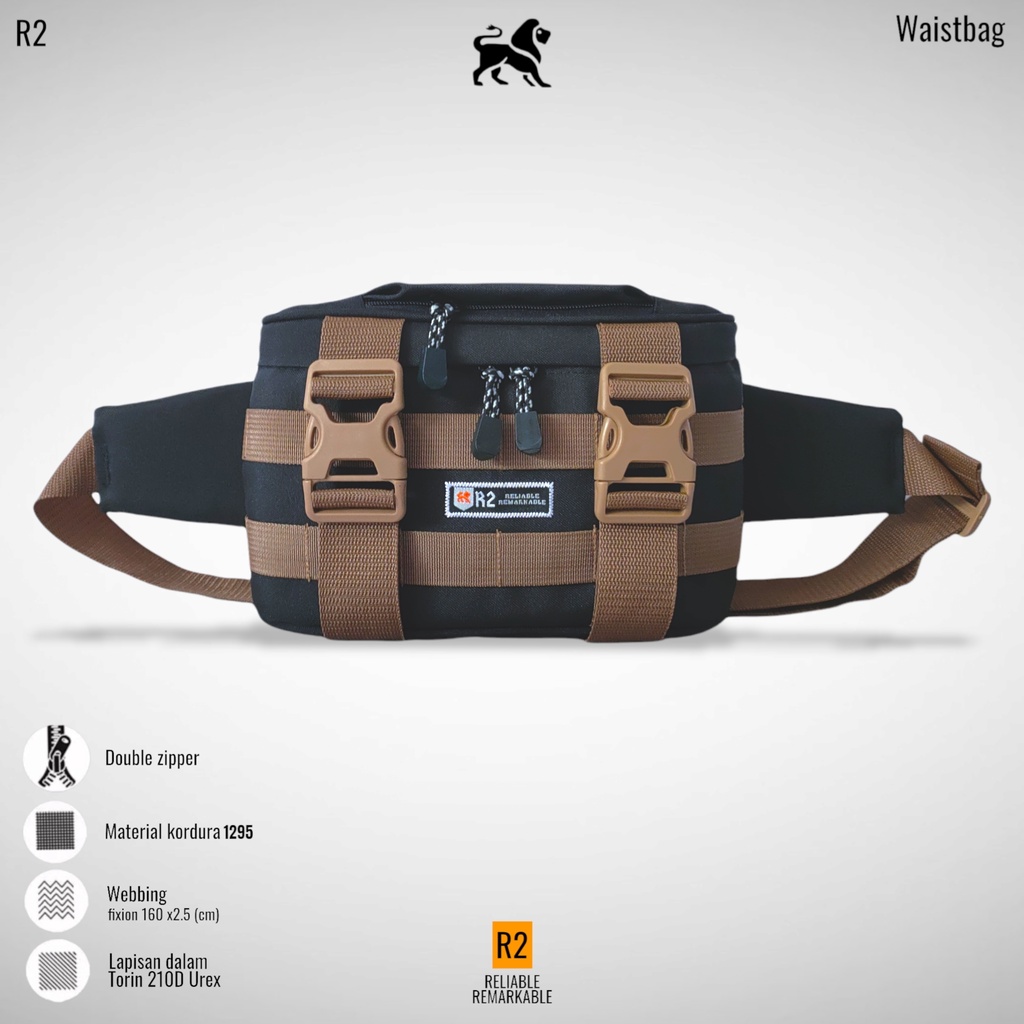 Tas Waistbag R2 Buffback Future Termurah - Tas Pinggang Pria Terbaru 2022 Unisex