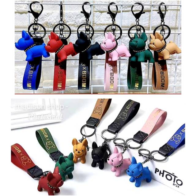 Gantungan Kunci French Bulldog Leather Keychain Gt Kunci Kulit Frenchie Kado Ultah Murah