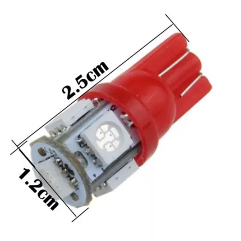 Lampu Led T10 5050 Jagung Sen Sein Spedometer Spedo Rem Senja Plat Nomor Mobil Motor 5 Titik