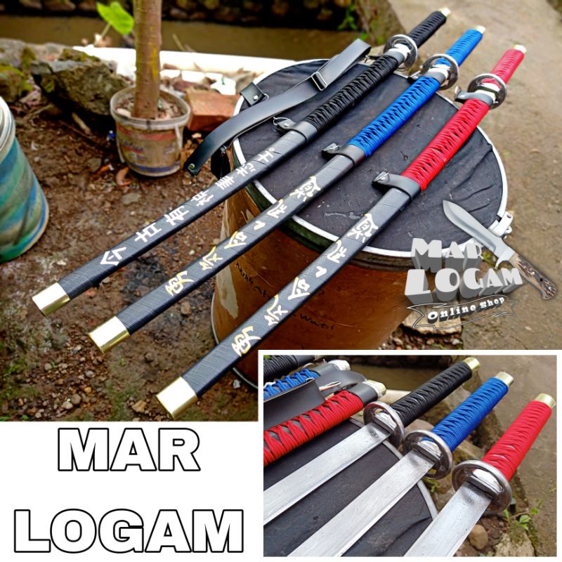 PLUS SABUK SELENDANG!!! Khunto custom WD (WalkinDead) katana kanji Varian warna samurai termurah