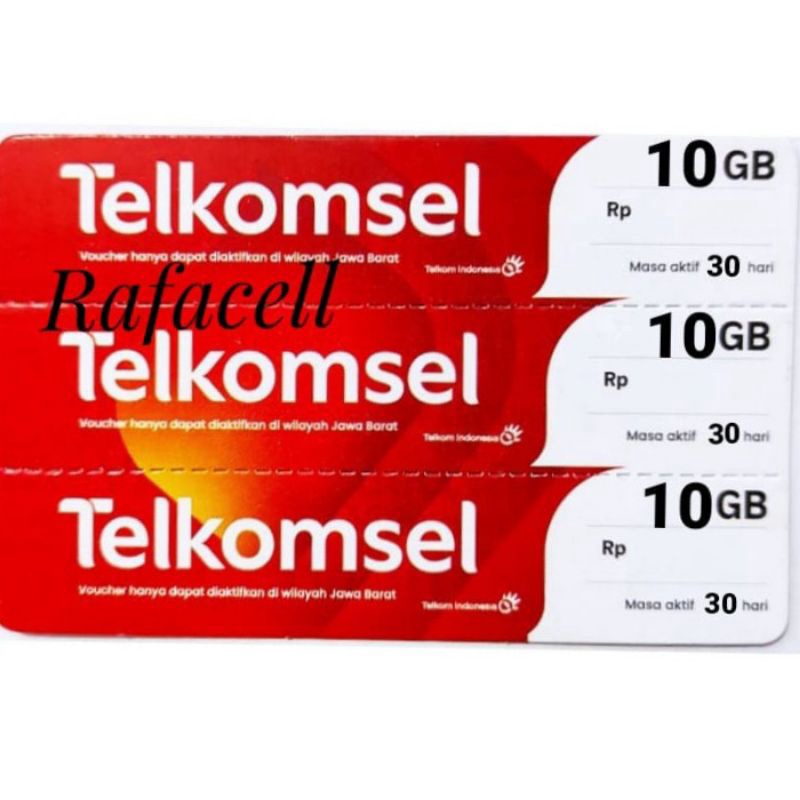 VOUCHER TELKOMSEL 10GB 30 HARI JABAR,JABODETABEK & BANTEN