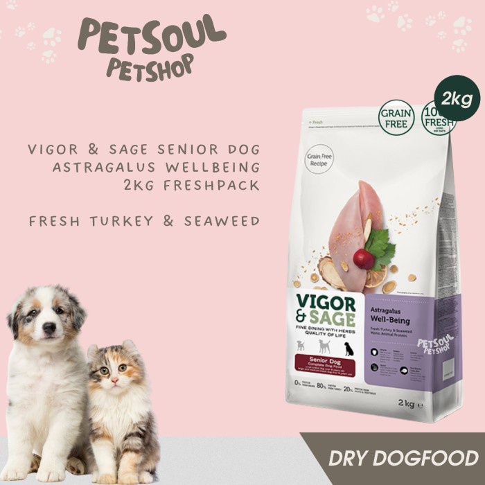 Jual Vigor & Sage Senior Dog Astragalus Well Being 2kg Freshpack