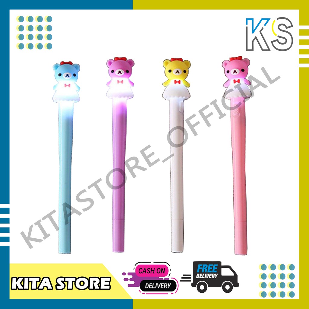 

KitaStore COD Pena Bear LED Lucu LED Unicorn Pen Murah Produk Import U09