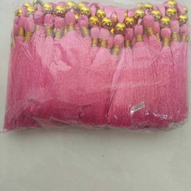 

Isi 100 pcs Pita Rumbai Jilid Buku Yasin Hard Cover Tassel Ronce Rawis PINK