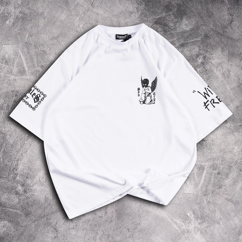 [N00969] T-shirt Oversized Distro Motif ANGLES CRY