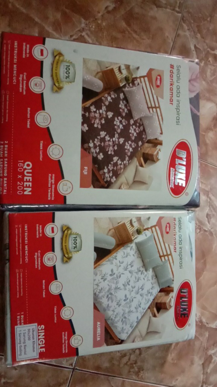 Sprei Extra Single Kintakun Dluxe Motif Kembang 100x200 / 90x200