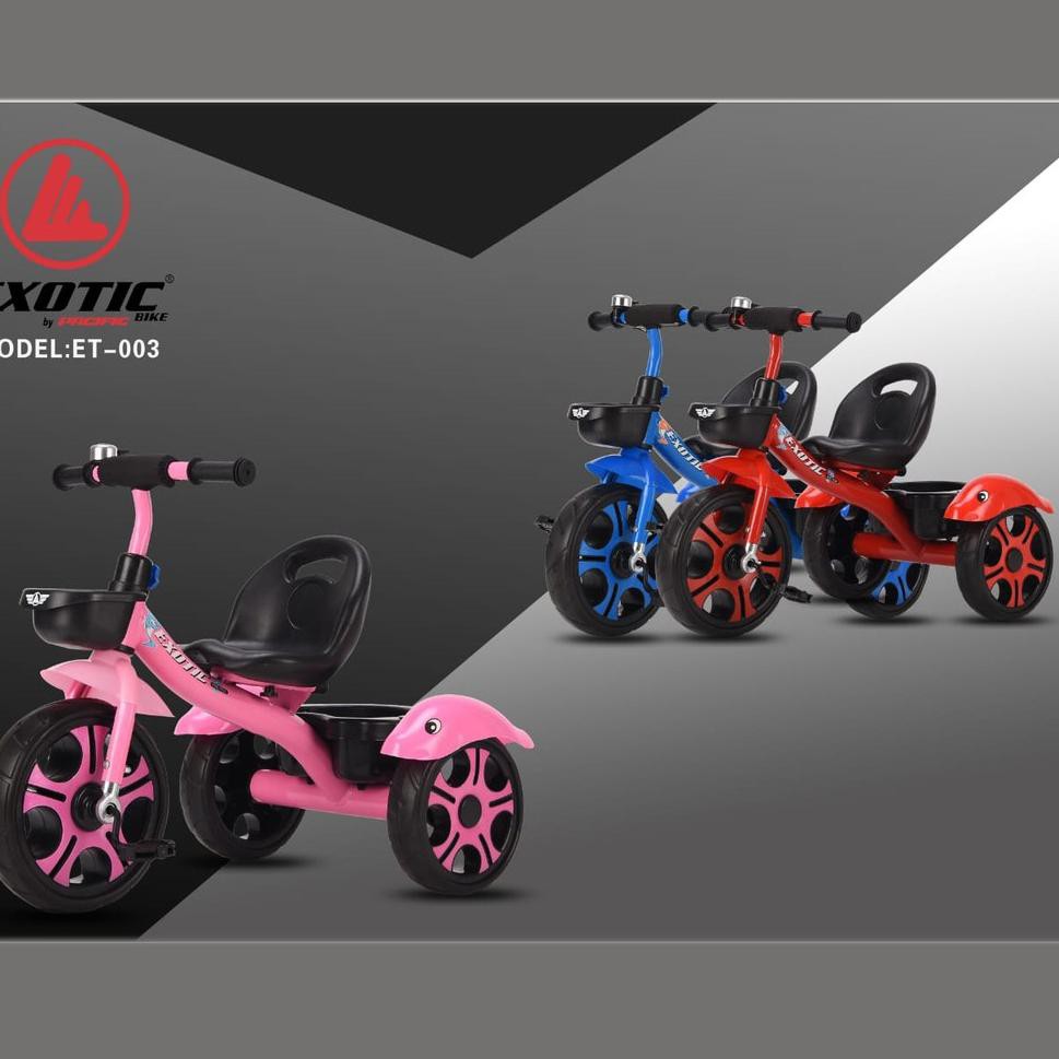 ☀ Sepeda Roda Tiga Anak Exotic ET003 BMX 1-3 Tahun Ban Ethylene Vinyl Acetate EVA Ukuran Jumbo ♦
