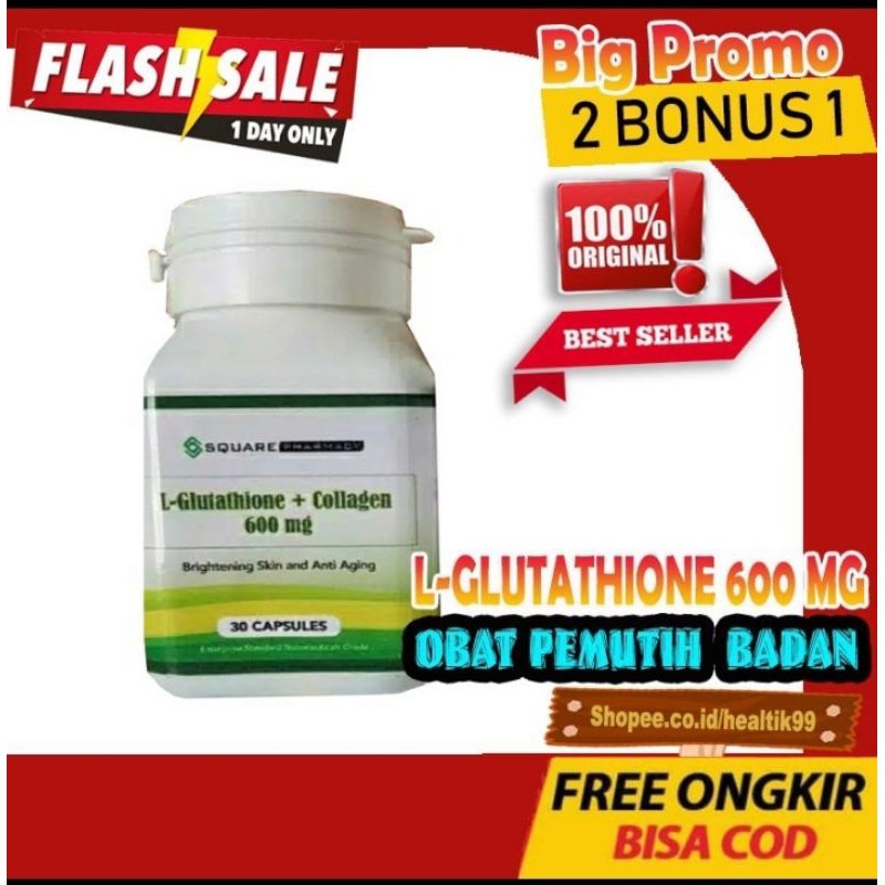 L - GLUTATHIONE + COLLAGEN 600MG OBAT PEMUTIH WAJAH