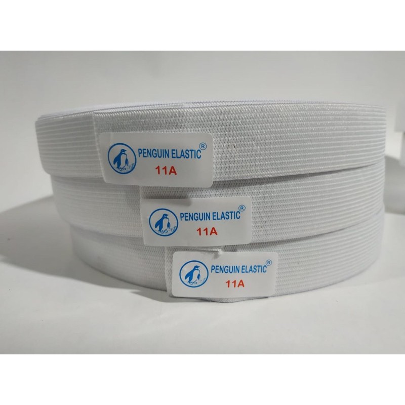 Karet Elastis 2,5cm | Karet Pinggang Celana Baju 1” Merk Penguin 1 Roll