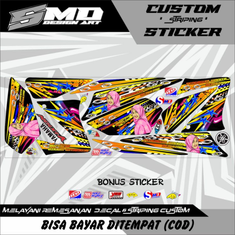 STRIPING MOTOR VIXION OLD WANITA HIJAB STRIPING VIXION LAMA