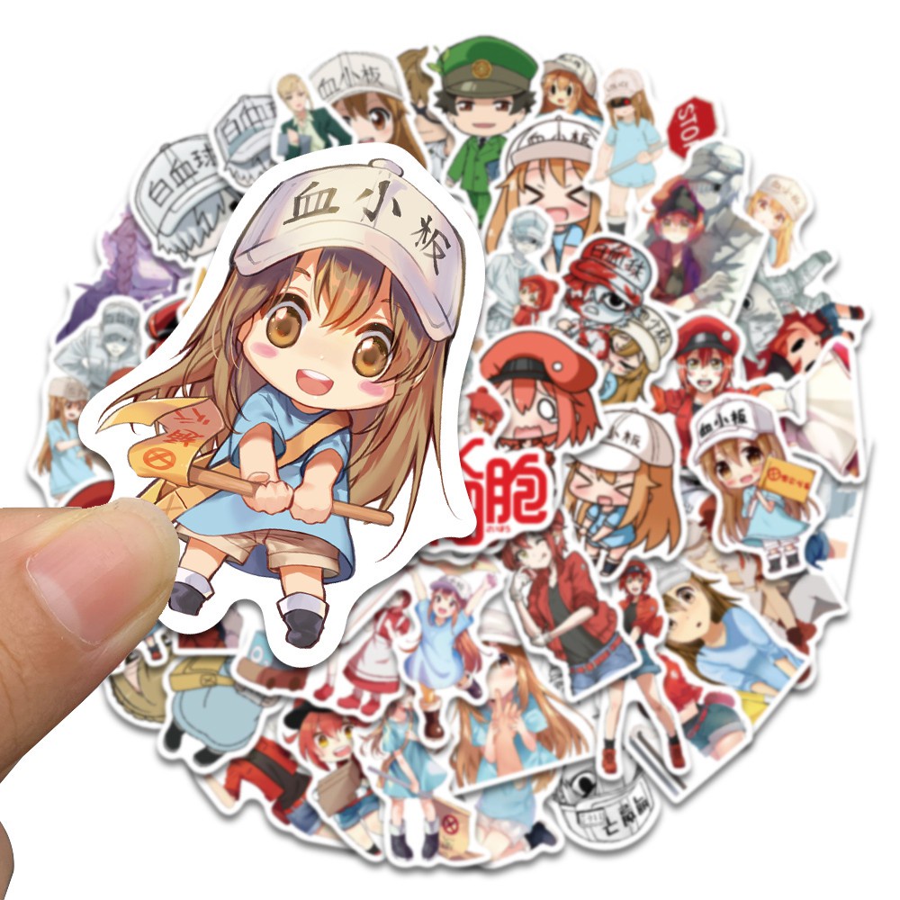 50PCS Cells At Work Code Black Anime Stickers For Children Cartoon Hataraku Saibou Sticker DIY Bicycle Skateboard PS4 Notebook