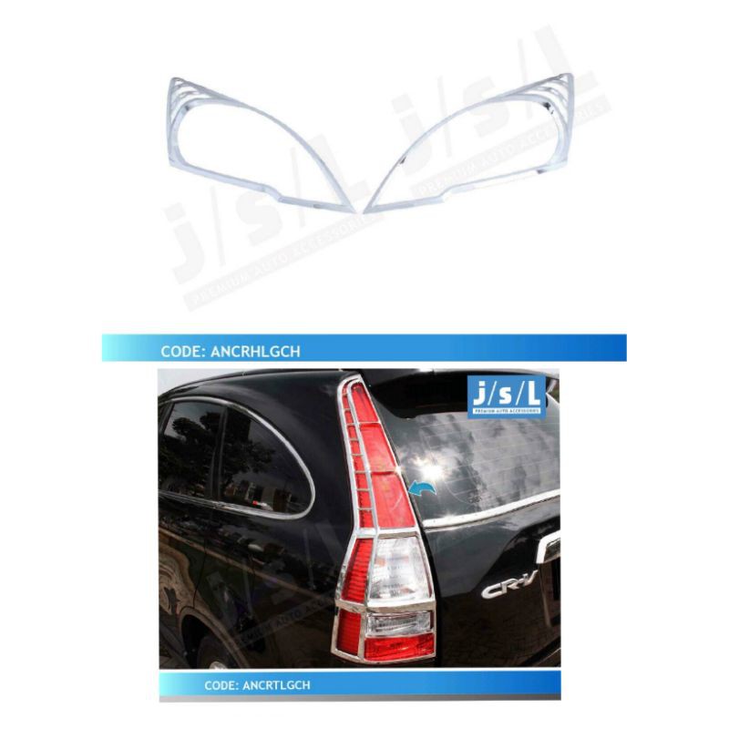 Paket garnish depan+ belakang all new CRV 2007-2011 hitam + chrome jsl