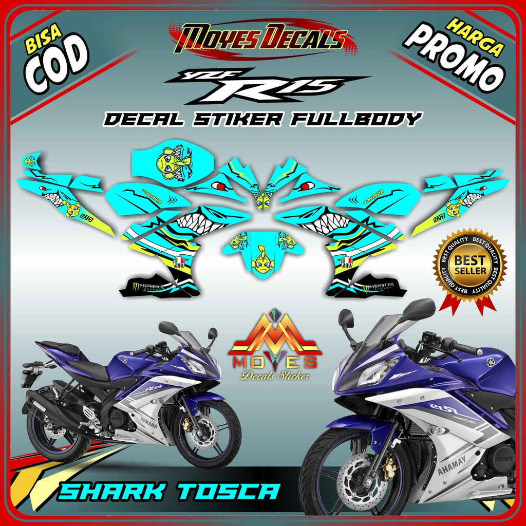 Decal R15 Shark, Stiker R15,Striping R15,StikerR15 Shark,StikerR15 Hiu,DecalR15 Hiu,Stiker R15 hiu