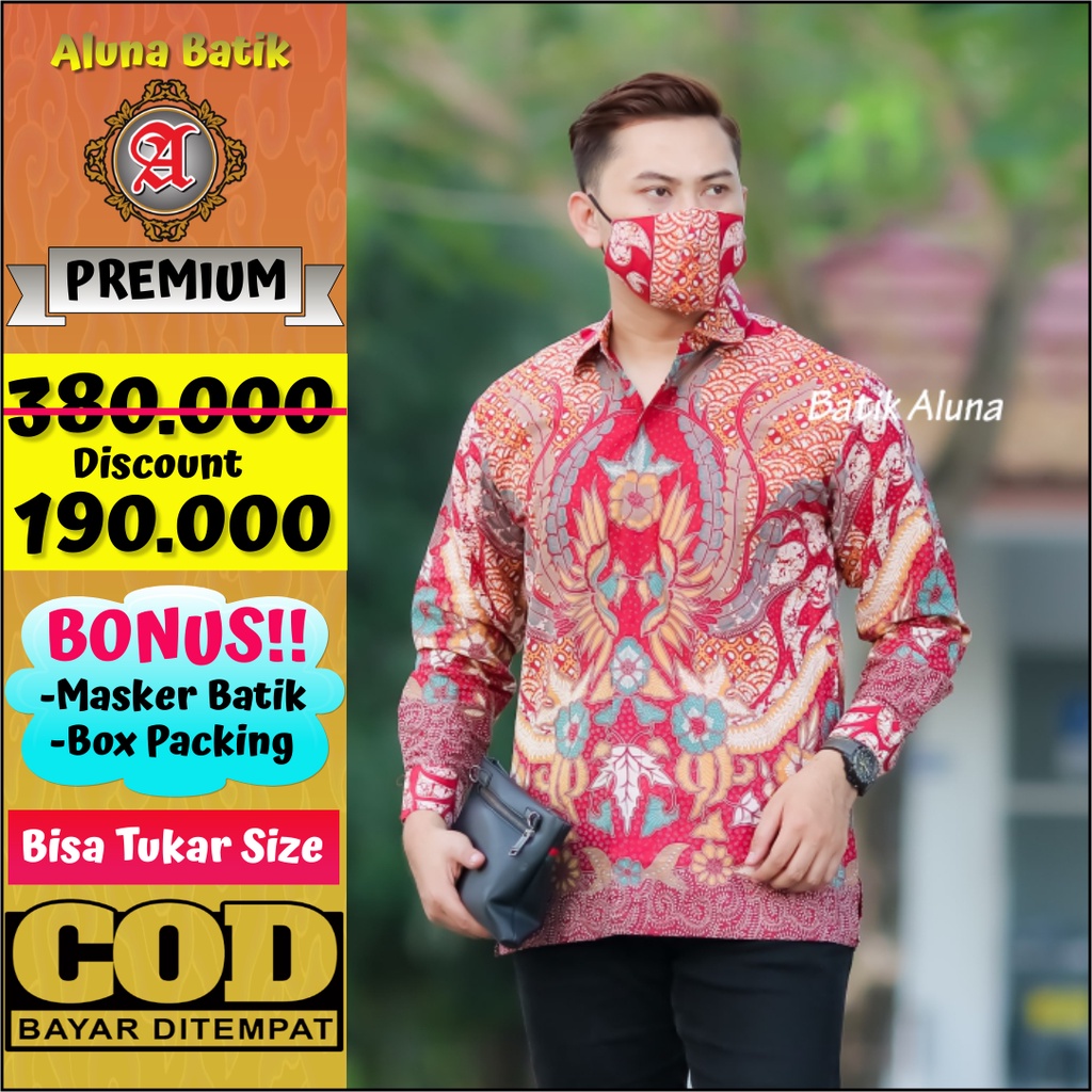 Batik Pria Baju Batik Pria Lengan Panjang Premium Lengan Panjang PCW 117