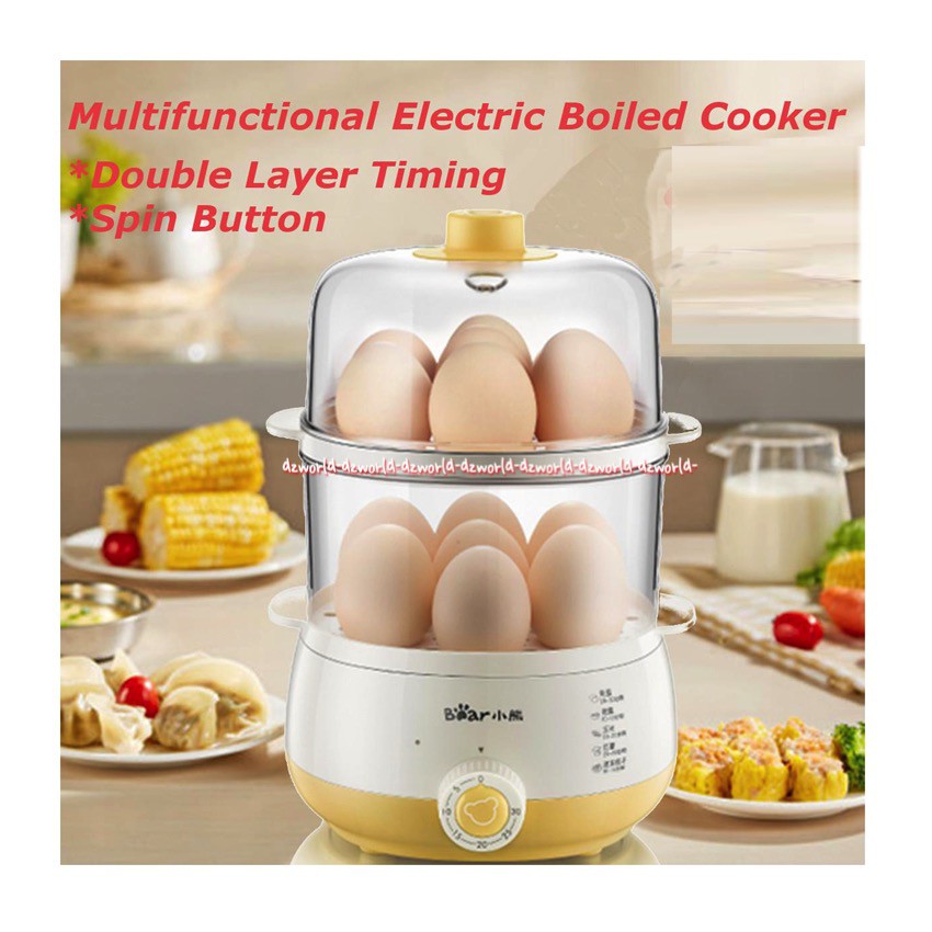 Bear Egg Boiler Alat Perebus Telur Dan Alat Kukus Makanan 2 Susun Daya 280 Watt Bears Eggs Orange 2tingkat