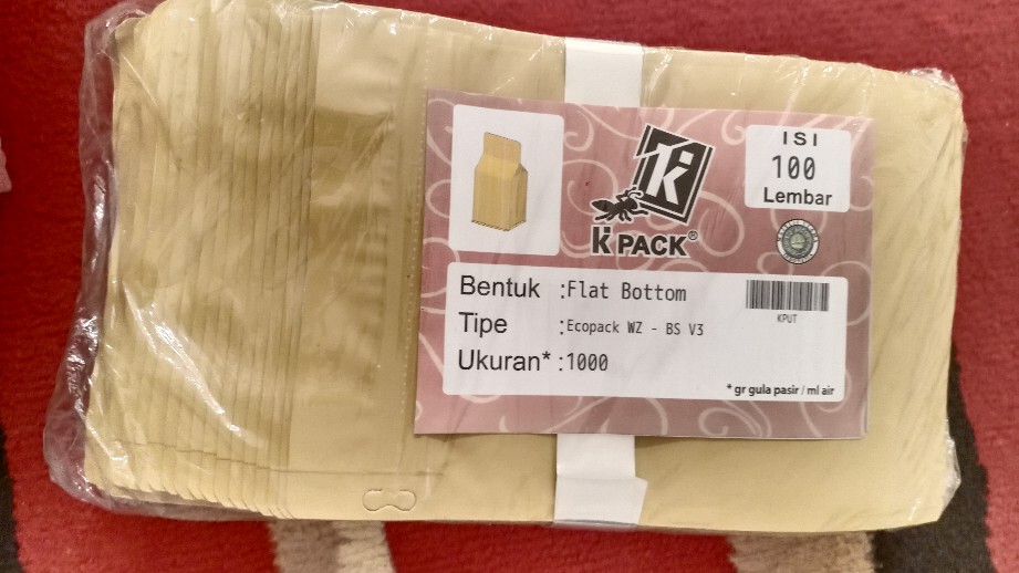 Flat Bottom Ecopack 1 Kg Fb Kpack Kemasan Kopi Paperkraft Kertas Isi 100