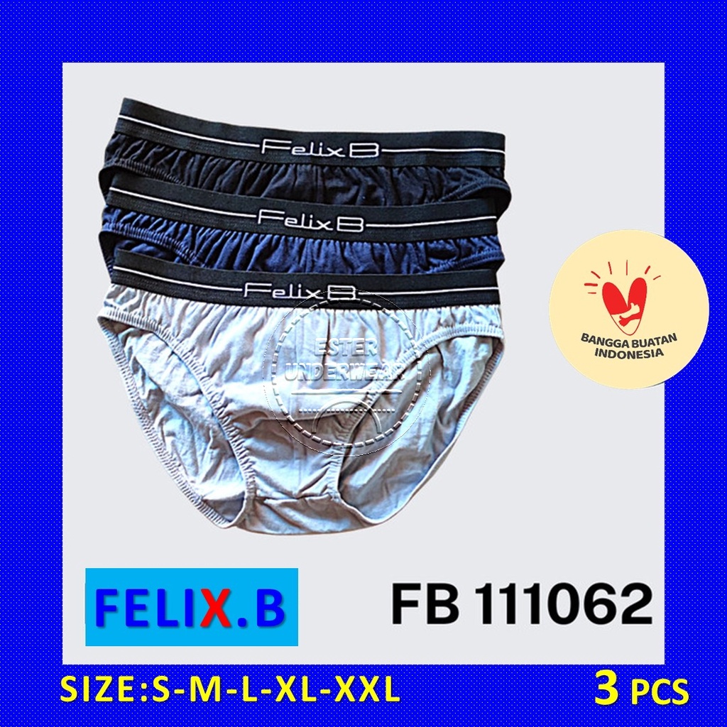 CELANA DALAM PRIA FELIX.B FB 111062 ISI 3 PCS | BAHAN KATUN